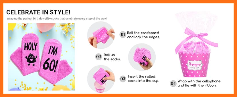 HAPPYPOP 55th 60th Birthday Funny Gifts - Socks for Older Women in Their 50s