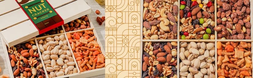 Christmas Gift Basket, Holiday Gourmet Treats- Variety Snack Crate- Candy Tray Food Assortment Idea- For Women, Men, Family 4 Section- Bonnie and Pop