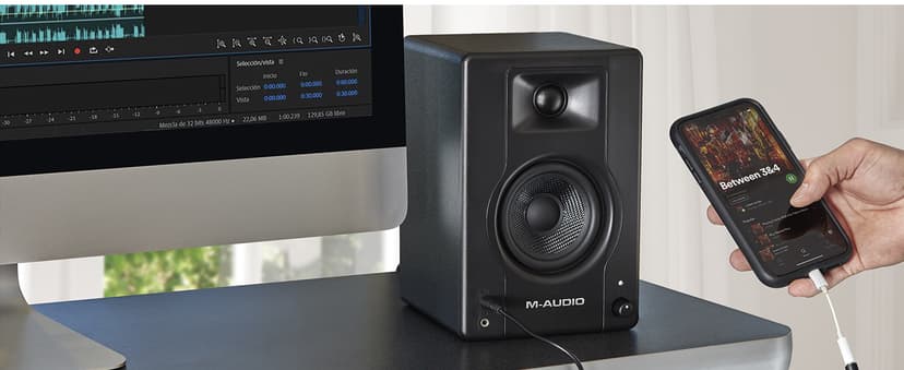 M-AUDIO BX3 Pair 3.5" Wired Studio Monitors and PC Speakers for Recording and Multimedia with Music Production Software