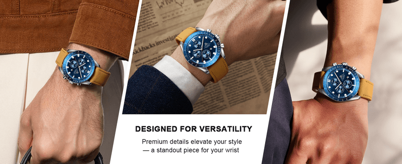 LN LENQIN Mens Watches Leather Watch Analog Quartz Watch for Men Luminous Luxury Fashion Business Casual 30M Waterproof Men's Wrist Watches with Date