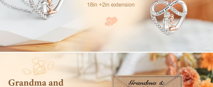 Infinity Heart Necklace Christmas Jewelry Gifts for Grandma Granddaughter Birthday Jewelry Gifts