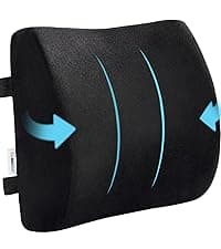 SAIREIDER Seat Cushion and Lumbar Support Pillow for Office Chair, Memory Foam Car Seat Cushions Back Support Pillows, Help Relieve Pain of Back, Lumbar, Tailbone and Sciatic Nerve(Black)