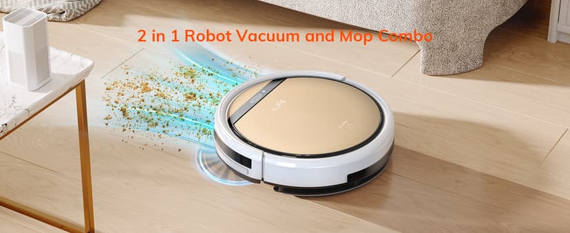 ILIFE V5s Plus Robot Vacuum and Mop Combo with Wi-Fi/App/Alexa, Automatic Self-Charging Robotic Vacuum Cleaner, Slim and Quiet, Cleans Hard Floors Carpets and Pet Hair (V5s Pro Upgrade Version)