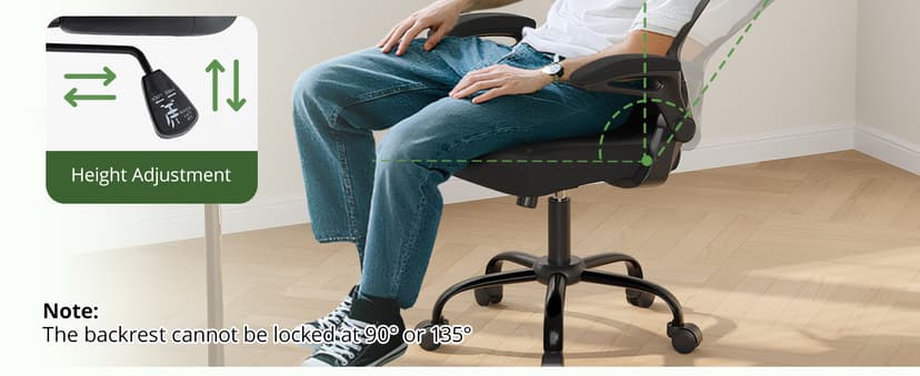 Office Chair Ergonomic Desk Chair, 330LBS Capacity, High Back Computer Chair with Lumbar Support, Flip-up Armrests Swivel Task Chairs for Long Hours Work