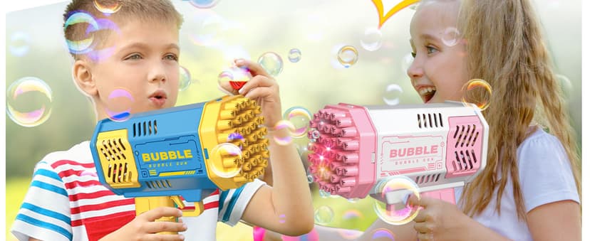 JONEG Toys for 3-8 Year Old Boys Girls: 2 Pack Bubble Machine for Kids with Bubble Solution, Gifts for 3 4 5 6 7 8 Years Old Boy Birthday Toy for Kid Toddlers Ages 4-6 Outdoor Wedding Bubbles Wands