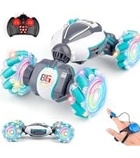 PREPOP Gesture Sensing RC Stunt Car, Birthday for Age 6 7 8-12 13+ Year Old Boys - Cool Toys for Kids, Hand Controlled Remote Control Twist Vehicle with Lights & Music, 4WD Rotating