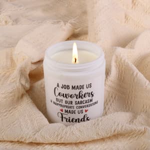 Soy Wax Lavender Candles - Retirement & Going Away Gifts for Women & Men, Funny & Farewell Gifts for Coworkers, Birthday Candles Included