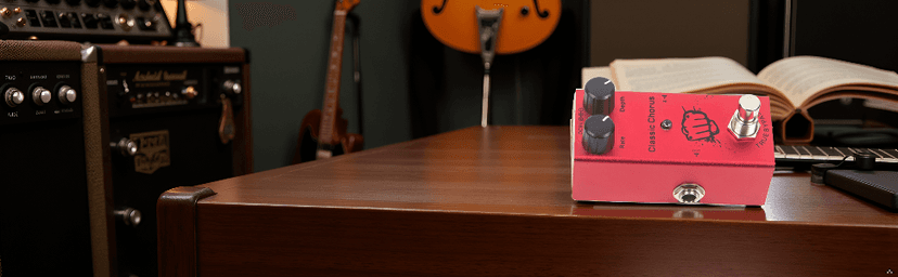 Classic Chorus Guitar Effects Pedal - Crisp 12-String Tone, True Bypass, Aluminum Body, DC 9V Power (Adapter Not Included)