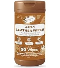 Air Jungles 3in1 Leather Cleaner Wipes 70 Count, Extra Large 8" x 10" Size, Clean Condition Protect Wipes for Vinyl and Leather Apparel Furniture Auto Car Interior Shoes Boots Bags