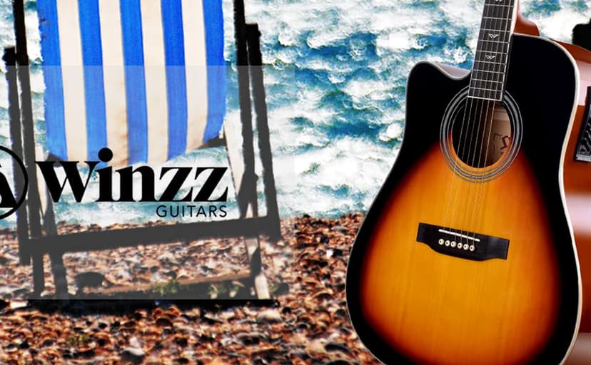 Winzz 4/4 Electro Acoustic Guitar, Left-Handed Western Guitar Set, Adult Beginners, Acoustic Guitar 41 Inch with 4-Band Equaliser (Dreadnought,Glossy Sunburst)