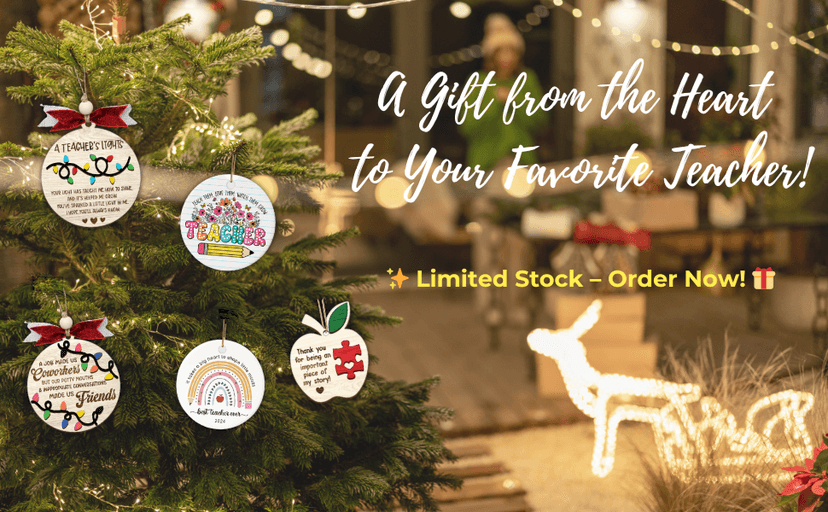 Heartfelt teacher Christmas ornament. A thoughtful thank you gift for teachers that shines with appreciation. Ready to hang. Teacher Christmas Ornaments – Best Merry for Teachers (B48) B0D9GZF921