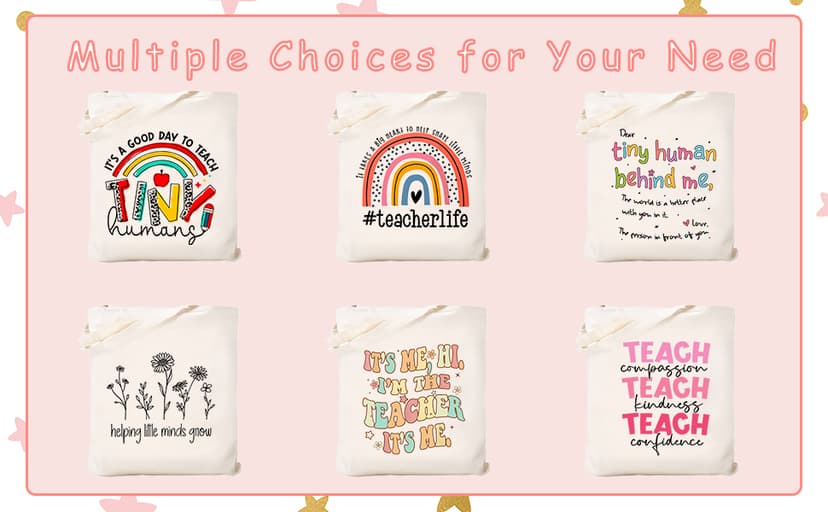 Teacher Appreciation Gifts School Canvas Tote Bags Aesthetic Travel Beach Bag Summer Reusable Grocery Shopping Bag