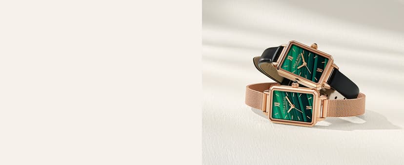 Lola Rose Dainty Women's Wrist Watch: Green Malachite Dial, Wrapped by Stylish Gift Box, Elegant Present for Ladies and Loved Ones