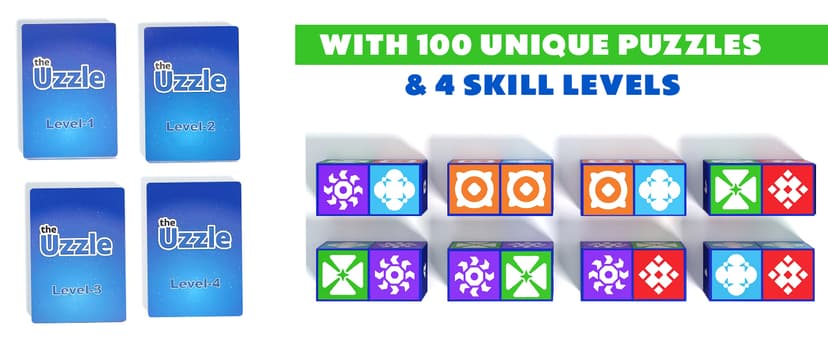 The Uzzle 3.0 Board Game, Family Board Games for Children & Adults, Block Puzzle Games for Ages 4+