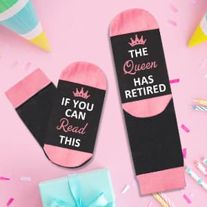 Juesly Retirement Gifts for Women, Funny Socks Retirement Gifts for Woman Box Ready for Present B0F128HDDQ