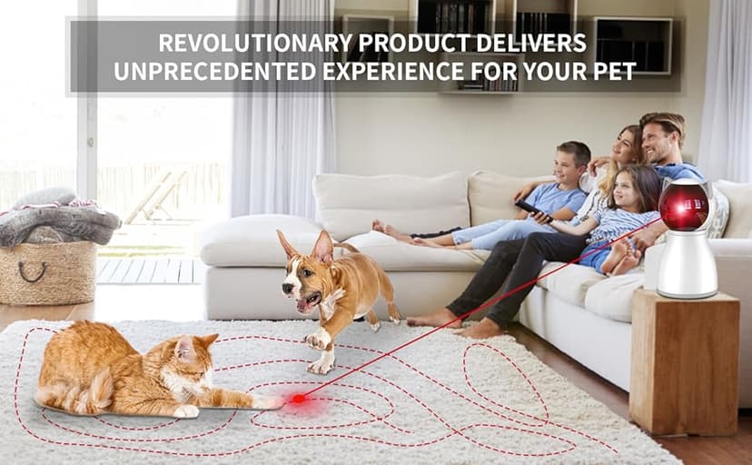 YVE LIFE Laser Cat Toys for Indoor Cats,The 4th Generation Real Random Trajectory Motion Activated Rechargeable Automatic Cat Laser Toy,Interactive Cat Toys for Bored Indoor Adult Cats/Kittens(White)