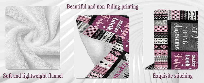 60th Birthday Gifts for Women Throw Blanket 60”X50”, Happy 60th Birthday Decorations Gift Ideas for 60 Year Old Woman, 1965 Bday Gifts for Mom Grandma