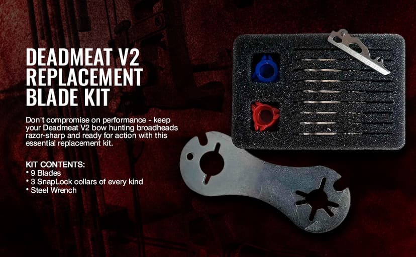 G5 Deadmeat V2 Expandable 3-Blade Broadheads | 3-Pack | 100/125 Grains | Razor Sharp 1.5" Cutting Diameter Mechanical Blades | Screw in | Compound & Recurve Compatible | 1 BMP Practice Tip Included