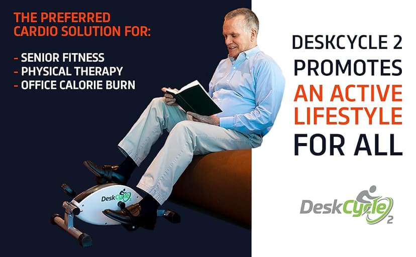 DeskCycle Under Desk Bike Pedal Exerciser - Stationary Bikes for Home & Office - Standard and Adjustable Height Versions