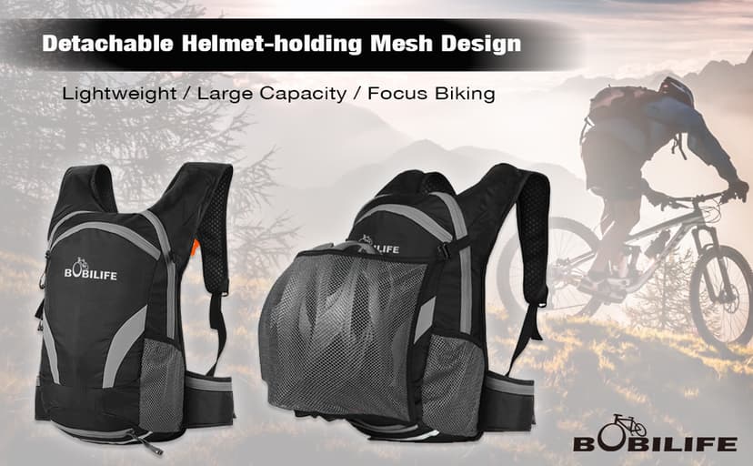 Bicycle Cycling Backpack - Water Resistant Biking and Bike Commuter Lightweight Backpack with Helmet Mesh Holder, Men and Women