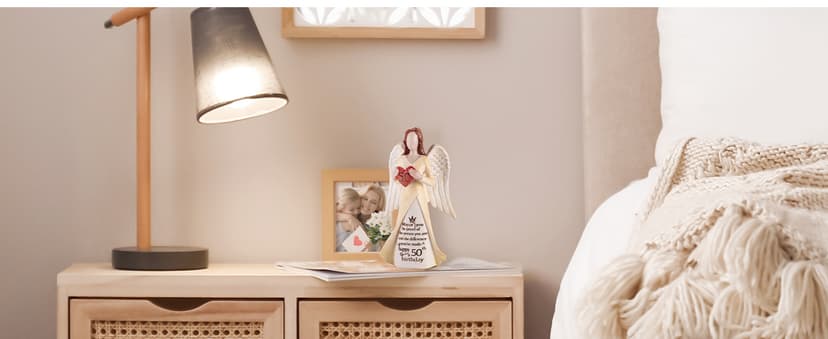 50th Birthday Gifts for Her Women: Happy Birthday Gift for Friends Besites Sisters Daughter Mom 50 Year Old Woman Birthday Angel Figurine