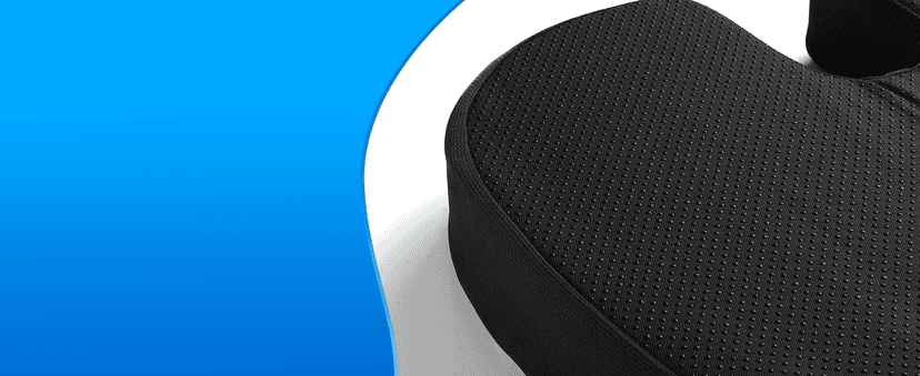 CushZone Seat Cushion - Memory Foam Office Chair Cushion for Sciatica, Tailbone & Back Pain Relief - Orthopedic Coccyx Pillow for Car, Airplane, Pregnancy & Long Sitting at Work, Black