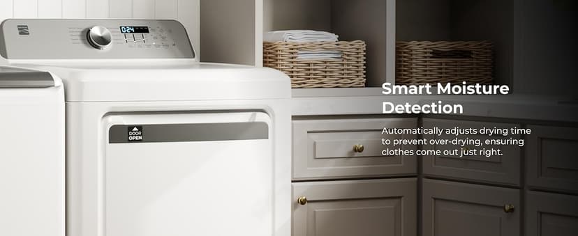 Kenmore 7.0 cu. ft. Front Load Electric Dryer - with Guard to Reduce Wrinkles & Static - Smart Sensor Drying - LED - White