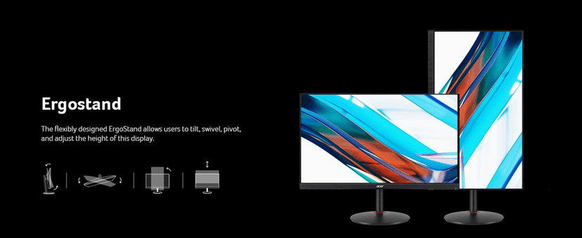 Acer Nitro 27" WQHD 2560 x 1440 PC Gaming IPS AMD FreeSync Premium | Up to 240Hz Refresh | Up to 0.5ms | DisplayHDR 400 | sRGB 99% | 1 x Display Port 1.4 & 2 x HDMI 2.1 | XV272U W2bmiiprx