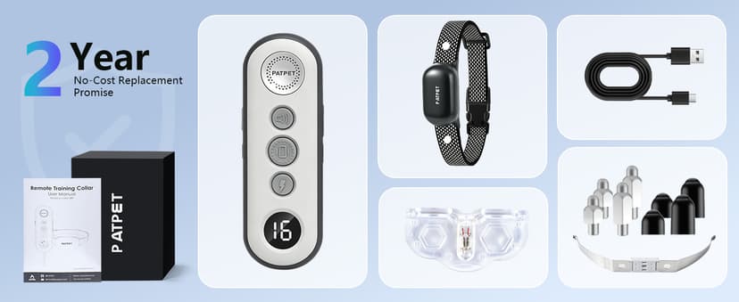 PATPET Shock Collar for Dogs - 4000FT Dog Training Collar with Remote, IPX7 Waterproof 4 Modes(Beep/Vibration/Shock/Safe) Dog Shock Collar, Rechargeable E-Collar for Small Medium Large Dogs(Dark Grey)