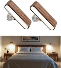 Pause Moon Lamp, Creative Wood LED Desk Lamp, Unique Decorative Lighting for Bedroom, Lamps for Night Stands, Rechargeable Cordless Lamp Office & Gift