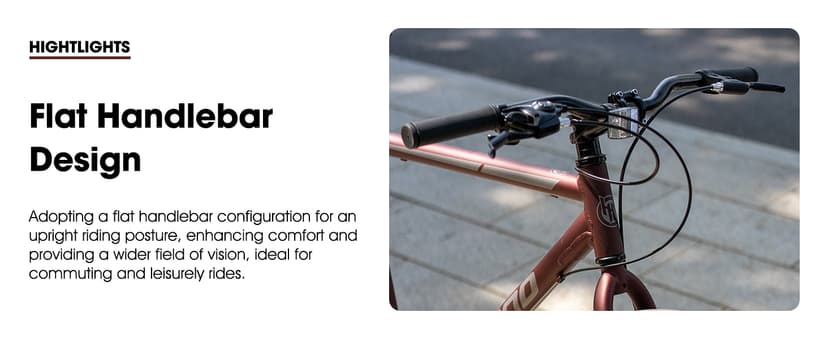 HILAND 700C Road Hybrid Bike, 7 speeds Bikes Urban City Commuter Bicycle with Disc Brake for Men Women Adult Comfortable Bicycle