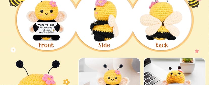 Mom to Be Gifts, Pregnancy Gifts for Expecting Mom, First Time Moms, Wife, Friend, Sister, Mommy to Be Gift, Gift for Pregnant Women, Cute Handmade Crochet Bee Support Present B0F99T7Q2R