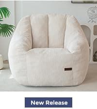 MAXYOYO Bean Bag Chair, Comfy Bean Bag Sofa with Back Support, Faux Fur Bean Bag Chair for Adults and Kids, Stuffed Floor Sofa for Living Room, Bedroom, Apartment, Beige
