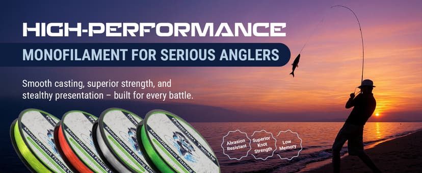Reaction Tackle Monofilament Fishing Line - Premium Nylon Mono Line, Strong & Abrasion-Resistant, Low Memory for Smooth Long Casts - Freshwater & Saltwater