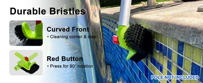 Sepetrel Deluxe Swimming Pool Cleaning Kit Including Professional Leaf Skimmer Net,Half-Depth Fine Mesh Net,17.5" Pool Brush Head & Hand Scrub Brush(NO Pole)