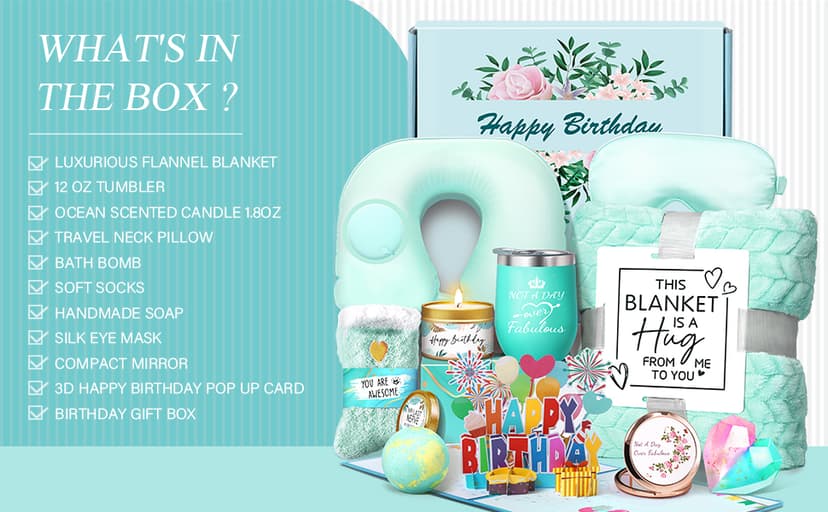 Birthday Gifts for Women Birthday Gifts Ideas Womens Gift for Birthday Box for Women Happy Birthday Gifts Basket for Friends Female Sister Coworker Her Wife Girlfriend