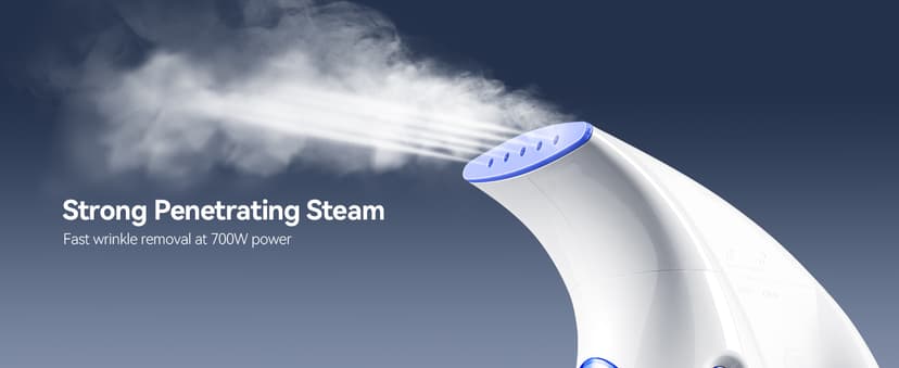 HiLIFE Steamer for Clothes, Portable Handheld Clothing Steamer, 240ml Big Capacity, 700W, Strong Power, Fabric Quick Wrinkle Remover for Home, Office, Travel (ONLY FOR 120V)-Blue