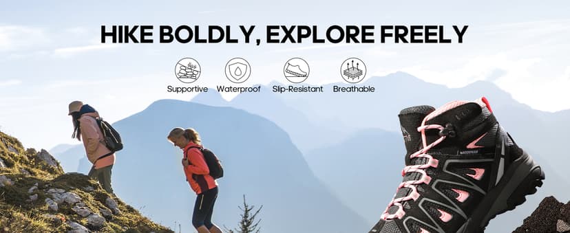 NORTIV 8 Women's Waterproof Hiking Boots Outdoor Trekking Camping Trail Hiking Boot Seeker