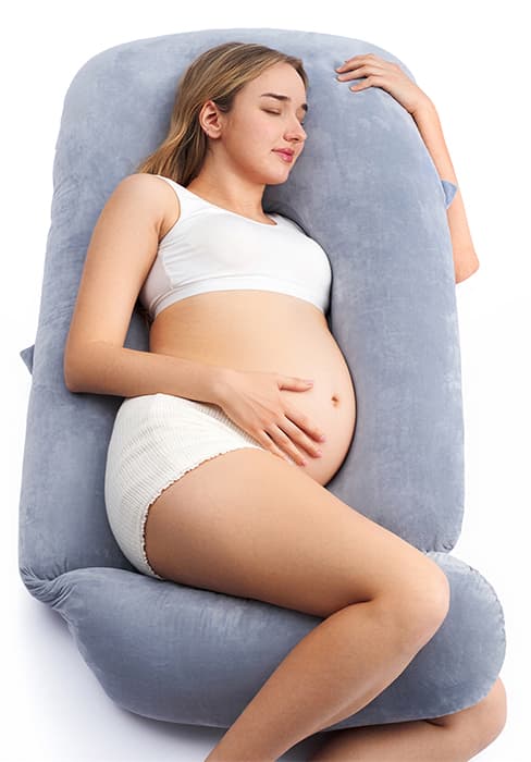 Removable Cover, Support for Back, Legs, Belly, Hips for Pregnant Women, Side Sleeper, Pregnancy Gifts & Essentials, 57 Inch Momcozy Cooling Pregnancy Pillow - U Shaped Full Body Maternity Pillow B09V4C1GDF