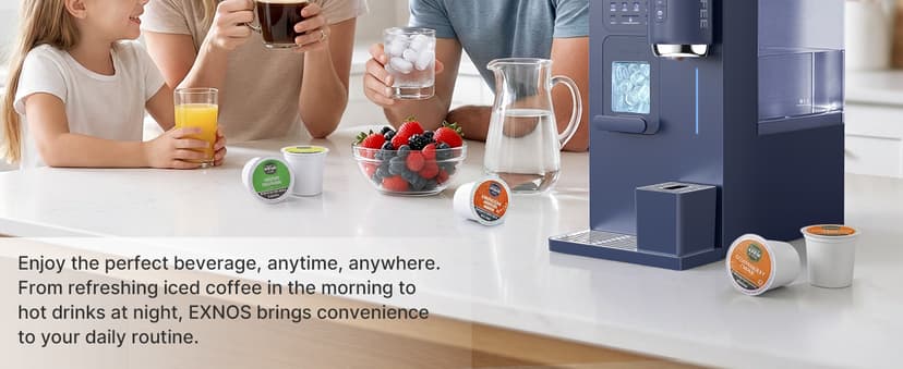 3-in-1 Water Dispenser with Ice Maker – Compact Coffee Brewer, K-Cup® Pod Compatible, Hot/Cold/Warm Water, Adjustable Water Volume, Bullet Ice Ready in 8–12 Minutes, for Home & Office