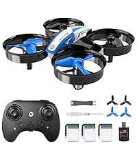Holy Stone Mini Drone for Kids and Beginners RC Nano Quadcopter Indoor Small Helicopter Plane with Auto Hovering, 3D Flips, Headless Mode and 3 Batteries, Great Gift Toy for Boys and Girls, HS210 Blue