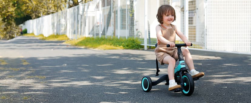 Toddler Trike with Push Handle Lets Parents Steer and Converts to Balance Bike, Fun Outdoor Toy for Boys and Girls, Blue newyoo TR007 5-in-1 Tricycle for Toddlers 1-3, Toddler Bike, Birthday Gift B0B9LCT9B7