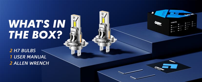 FAHREN Upgraded H7 LED Bulbs, 40000LM 1300% Ultra-Brightness, Real 1:1 Halogen Size, 70000+ Longer Lifespan, 6500K White for H7 Fog Electronic Flashers, CAN-Bus Ready Plug N Play, Pack of 2
