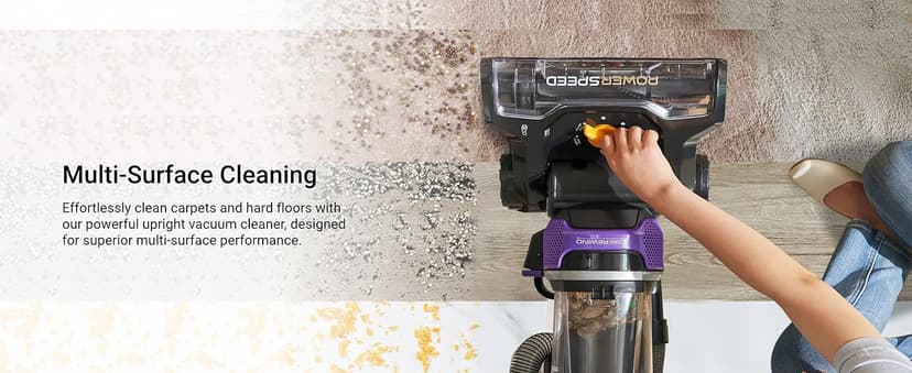 Eureka Powerful Lightweight Upright Vacuum Carpet and Floor, PowerSpeed NEU202 with Automatic Cord Rewind, Purple