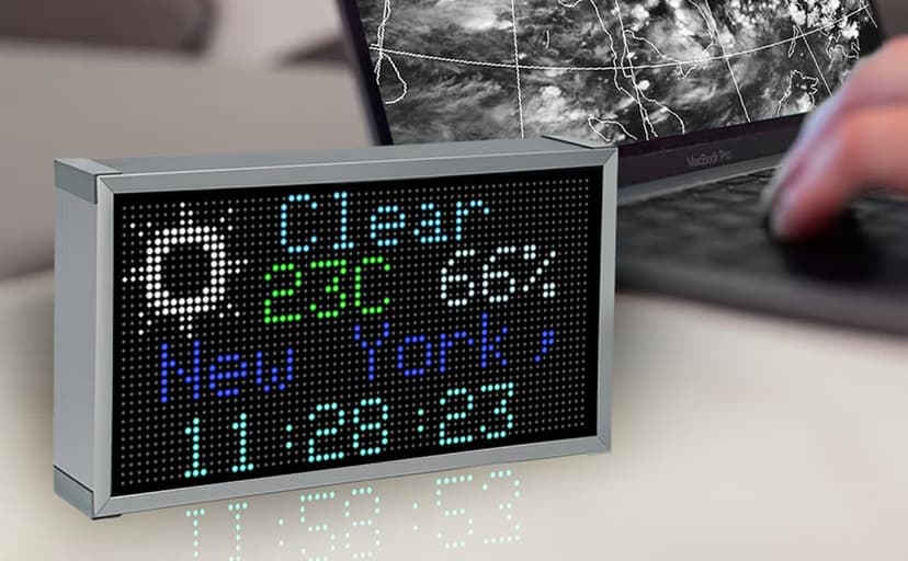 Real-Time Crypto Ticker Bitcoin Stock Ticker Monitor Display Digital Clock Weather, Temperature, Humidity, 64 * 32 Pixel Screen