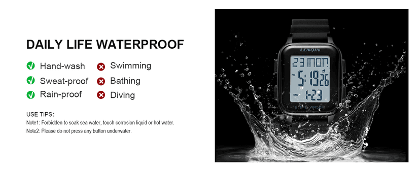 LN LENQIN Mens Digital Watch Ultra Thin Minimalist Sports Waterproof Digital Watches Men Outdoor Wrist Watch for Men with LED Backlight Timer Alarm Date