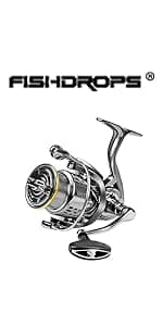 Fishdrops Spinning Fishing Reels 12+1BB Ultra Lightweight Carved Aluminum Spool Reels Affordable Smooth Spinning Reels