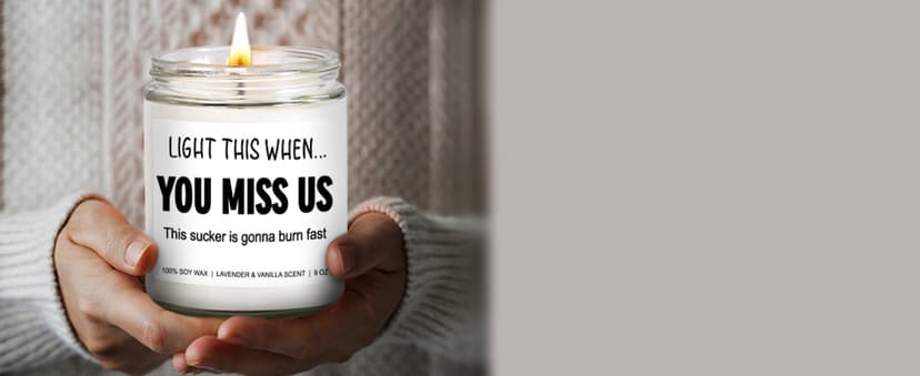 Funny Scented Candle, We Will Miss You, Moving Away Gifts for Friend, Farewell, Goodbye, Going Away Gifts for Coworkers Women, Men, Boss, Coworker Leaving, Retirement Presents - 9 oz