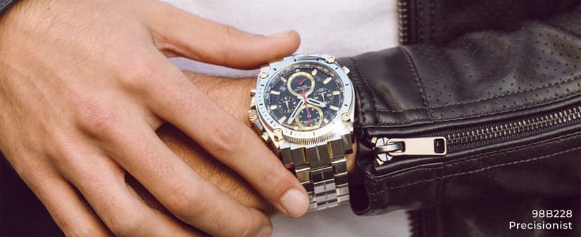 Bulova Men's Icon High Precision Quartz Chronograph Watch, Curved Mineral Crystal