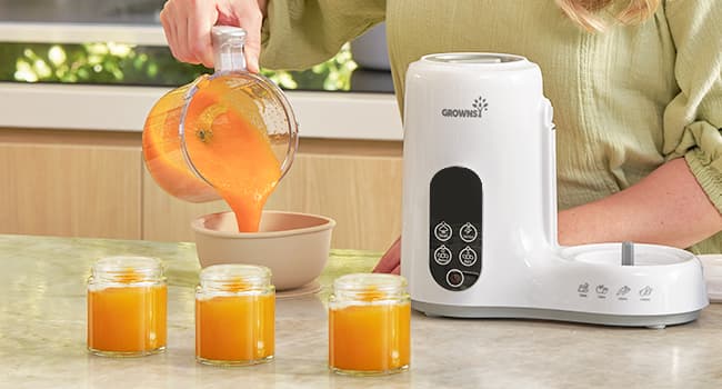 BPA-Free Elevated Steam Basket, Healthy Homemade Baby Food Purees, Starting Solids & BLW, Baby Feeding Essentials, 6+ Months Grownsy Baby Food Maker, Steamer & Blender Baby Food Processor, White B0DGL879NT